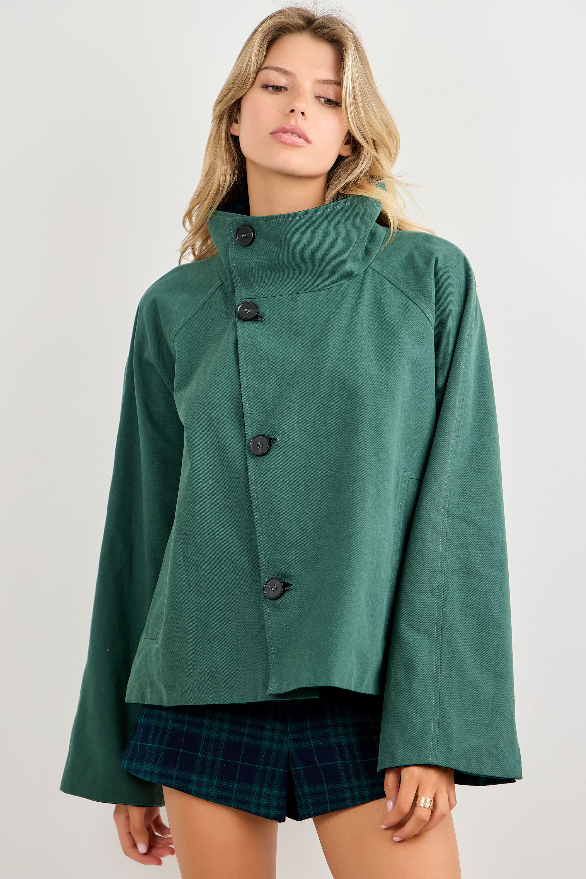 Reversible Crop Trench Coat