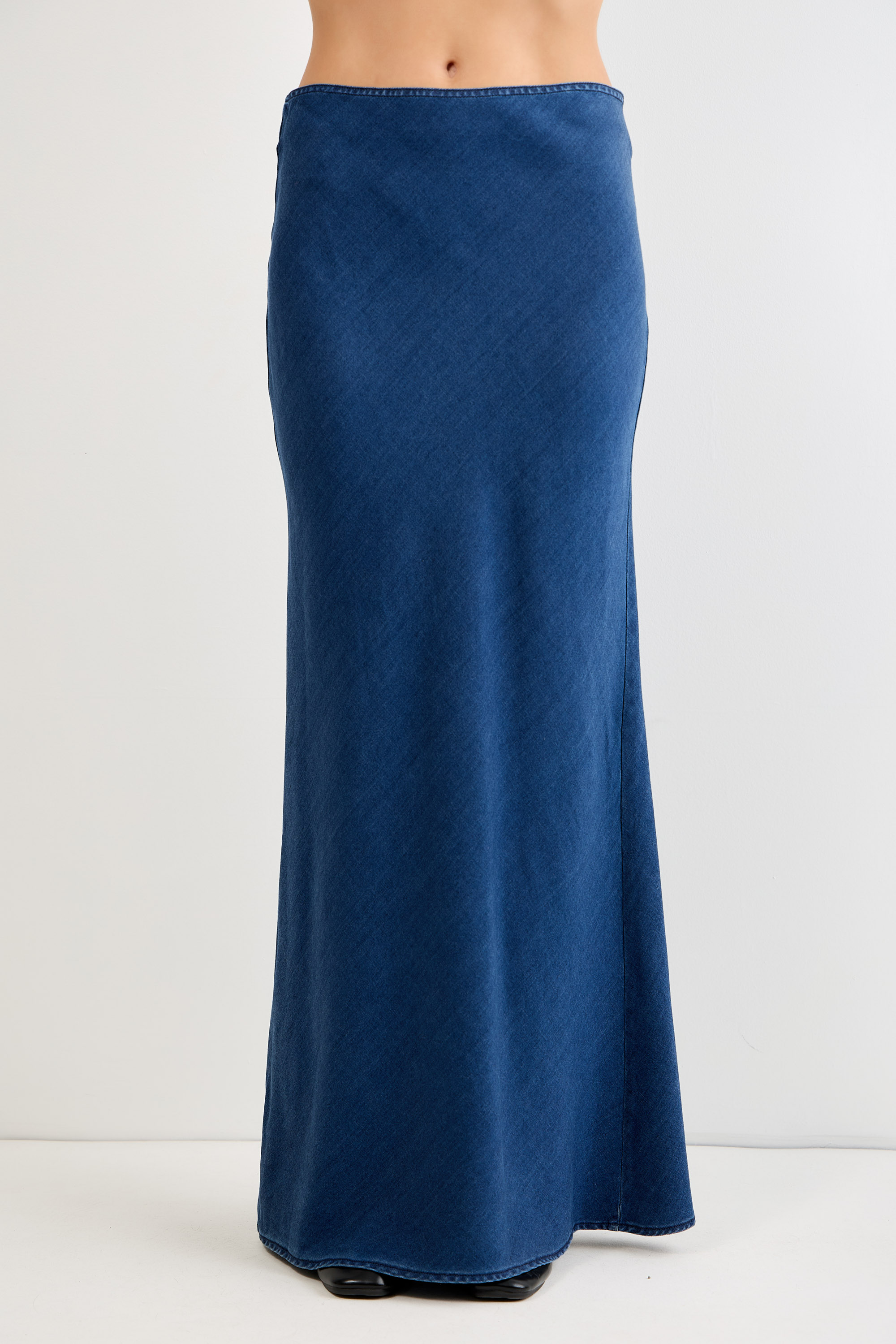Chambray Midi Skirt