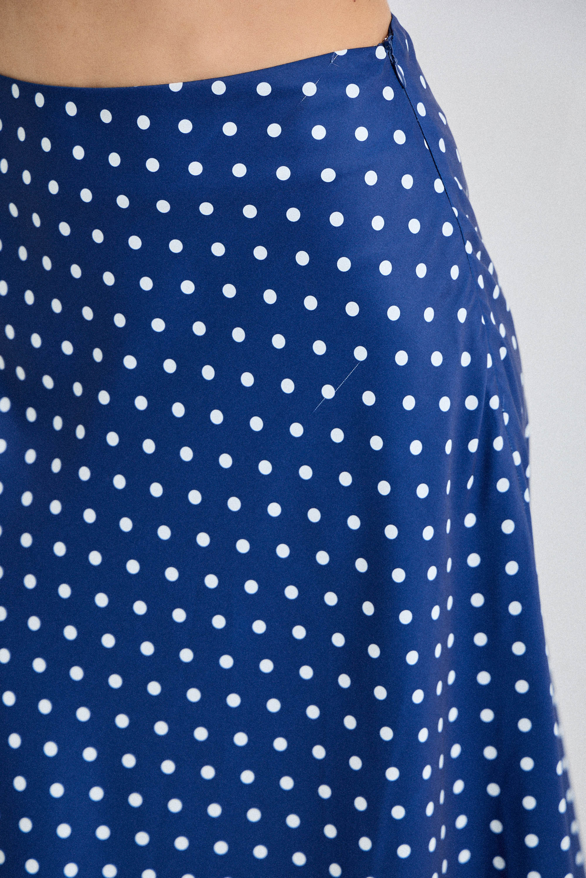 Plus Size Polka Dot Midi Skirt