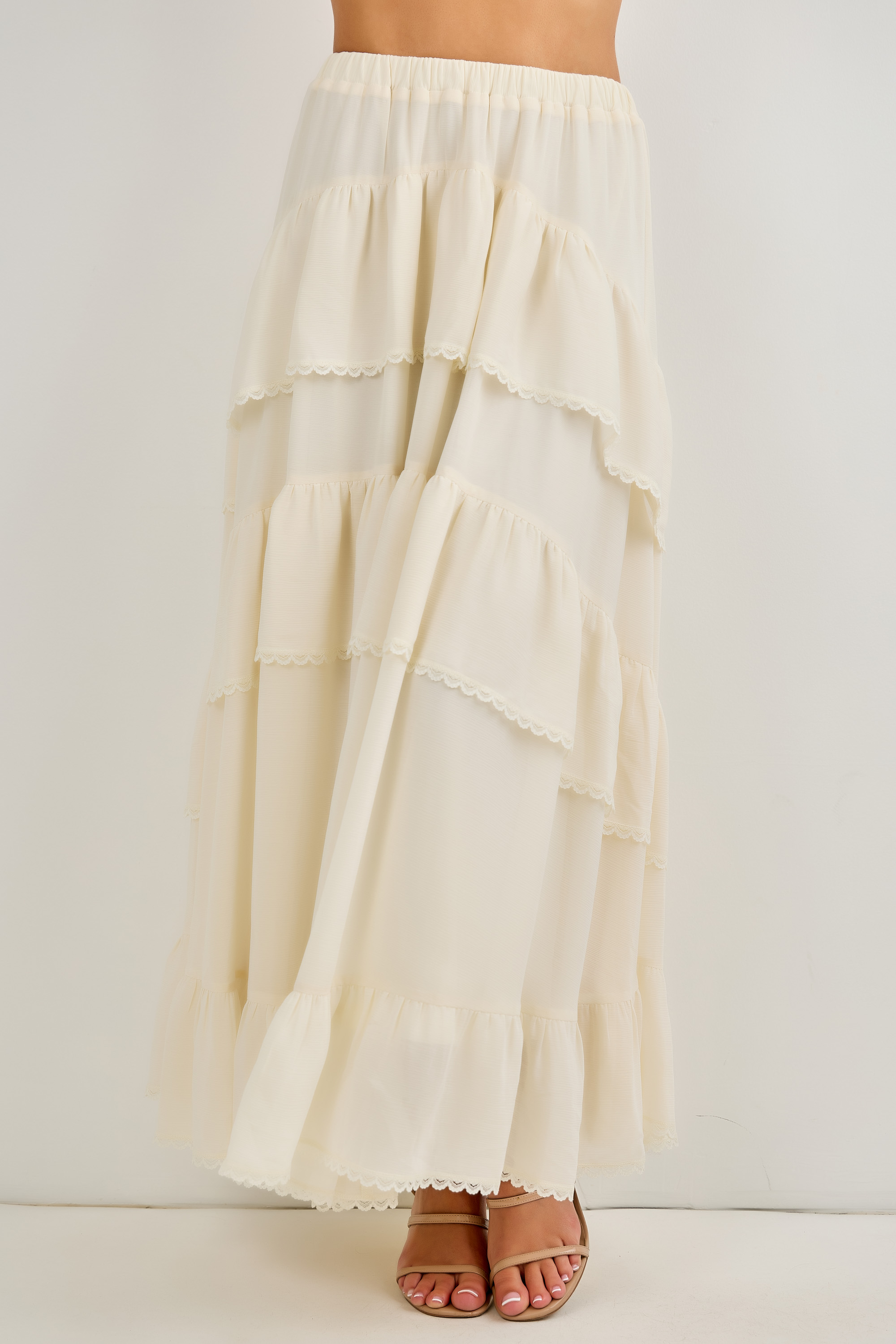 Tiered Midi Skirt