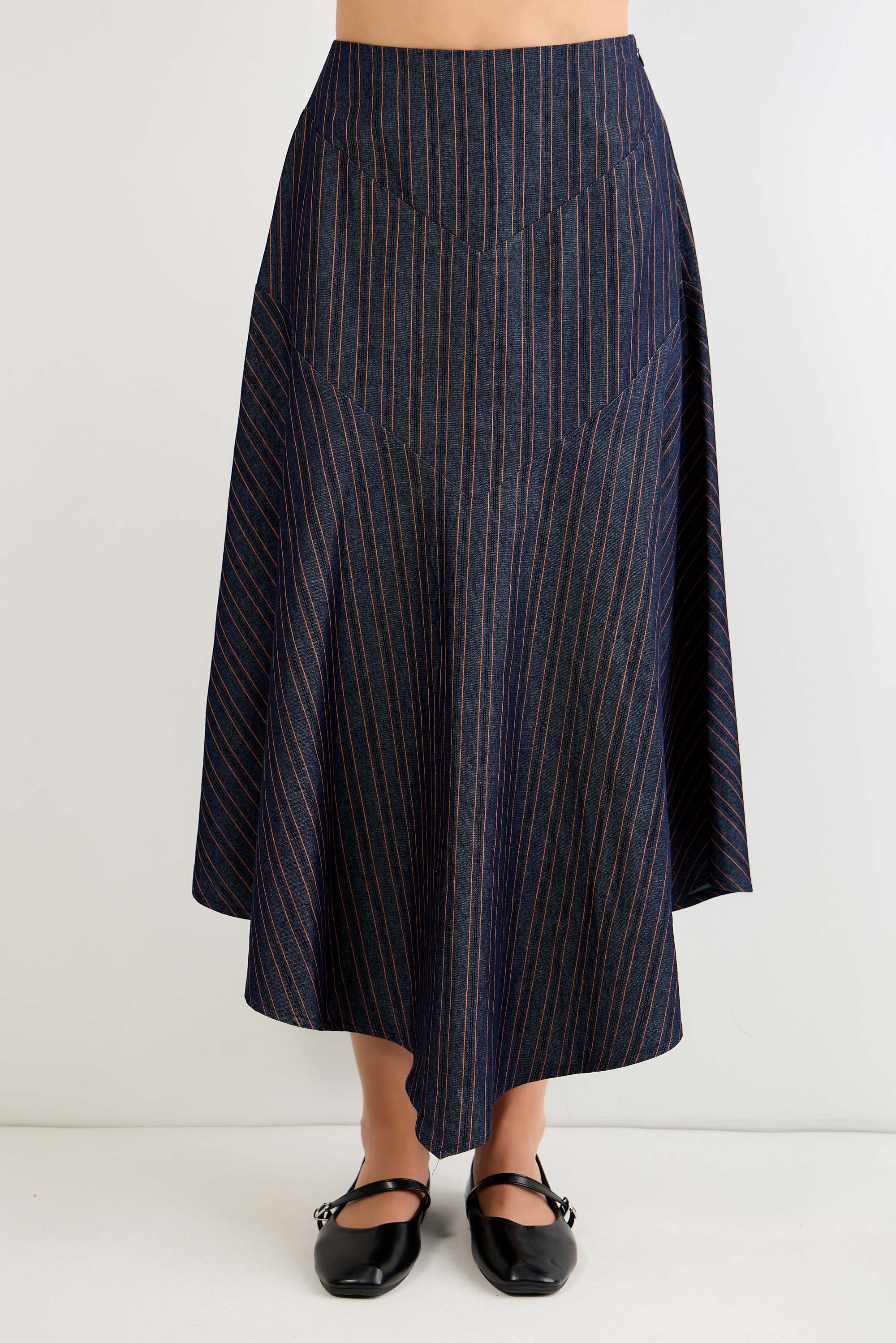 Striped Midi Skirt