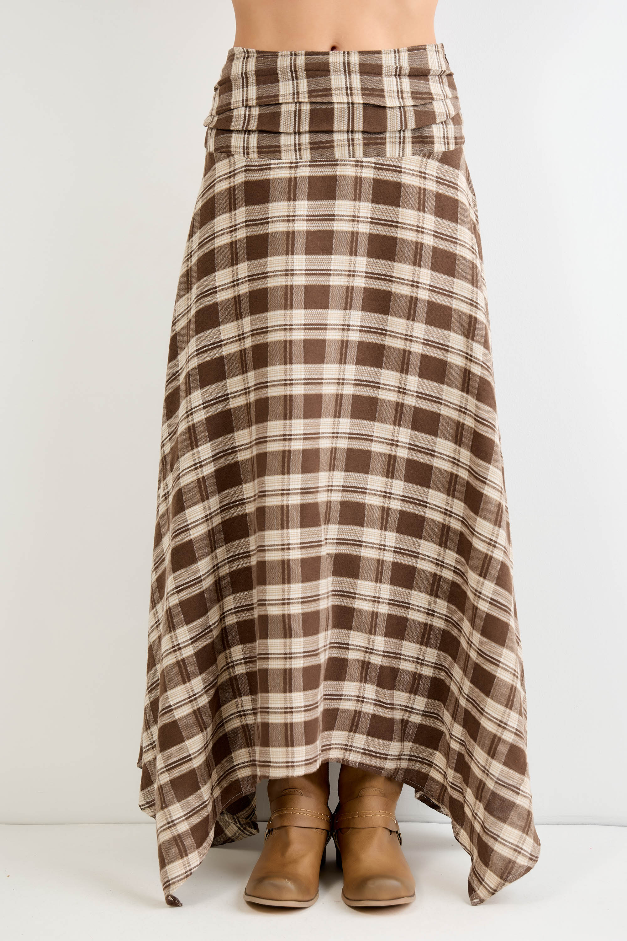 Shirred Waist Maxi Skirt