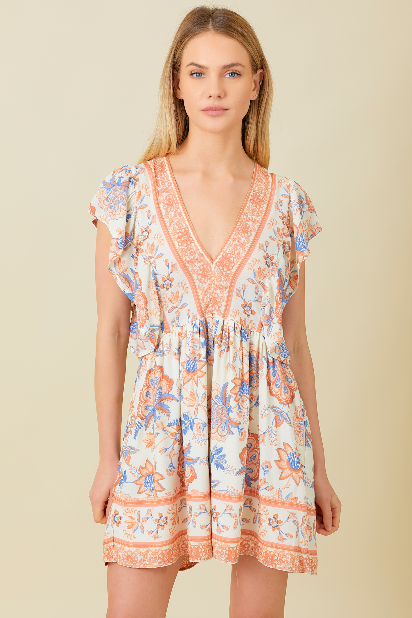 Ruffle Sleeve Romper