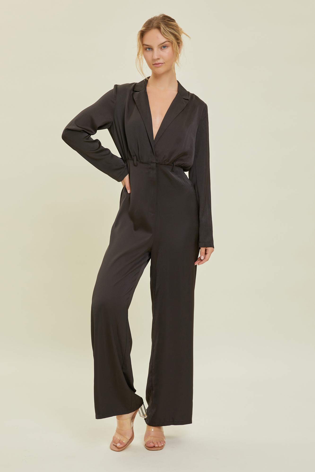 Deep V-Neck Jumpsuit