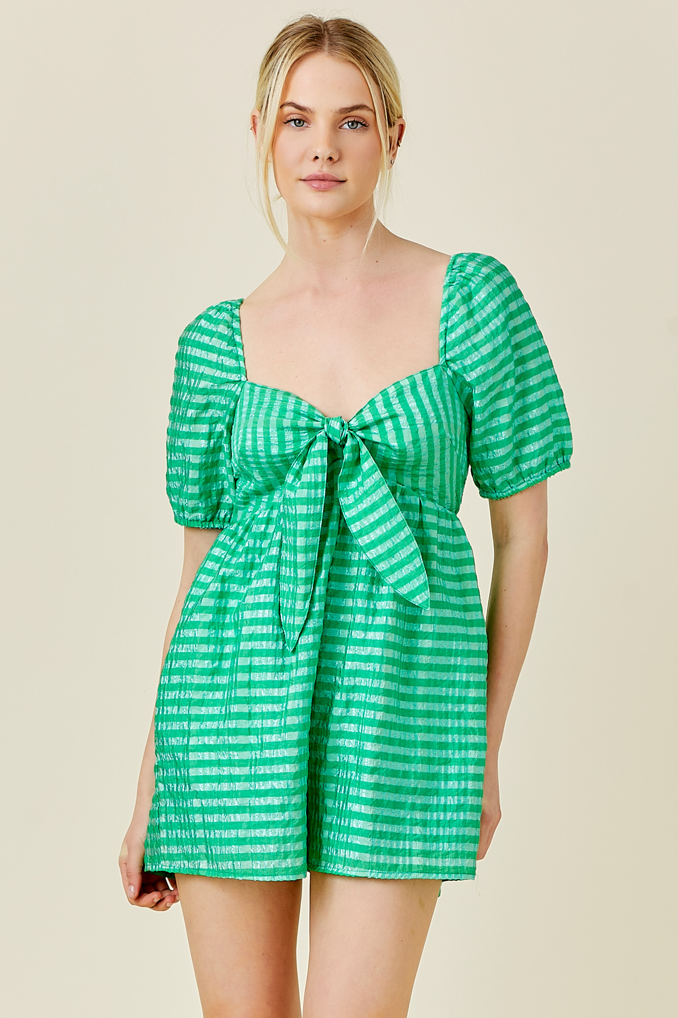 Gingham Bust Tie Romper