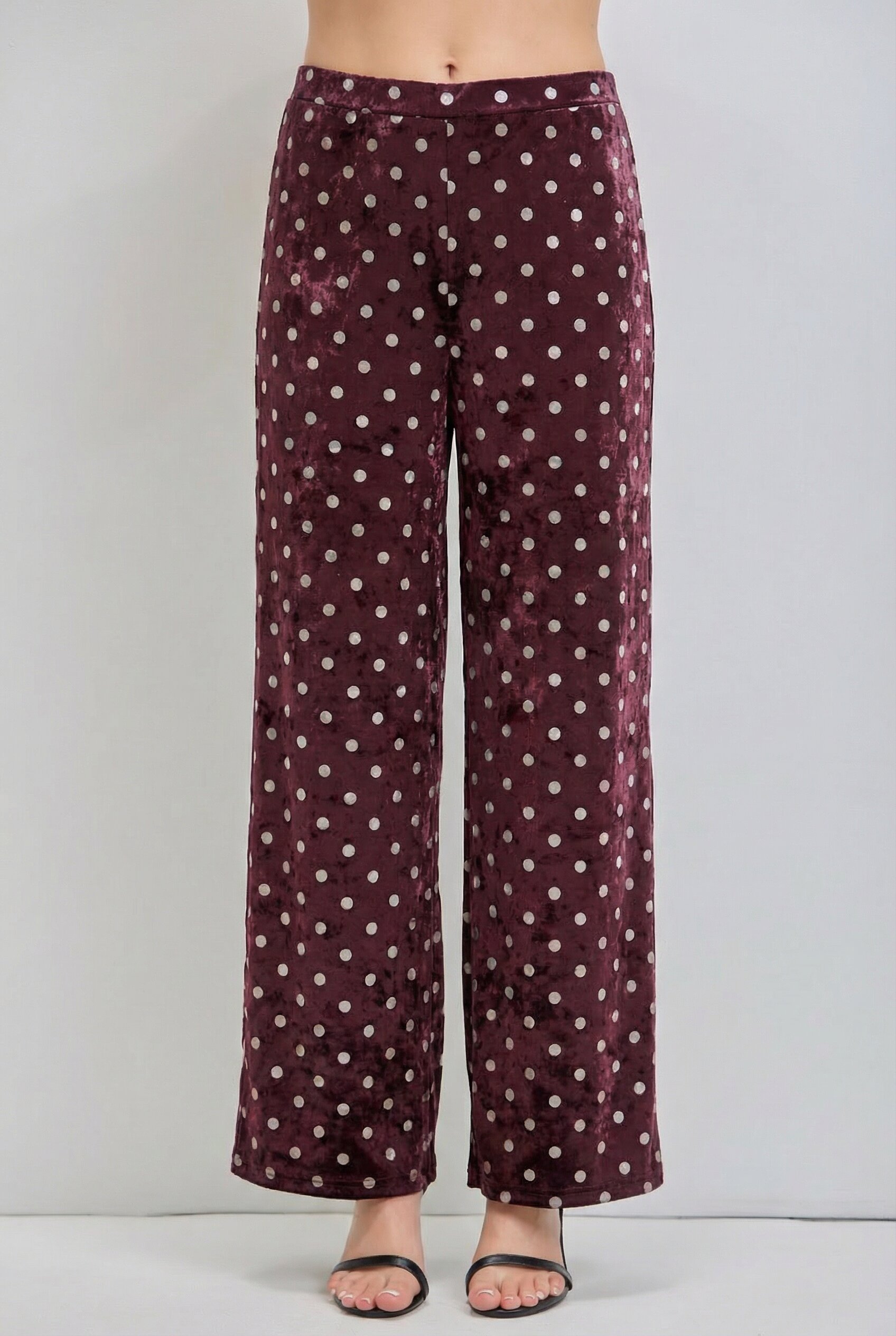 Plus Size Polka Dot Print Elastic Waist Pants