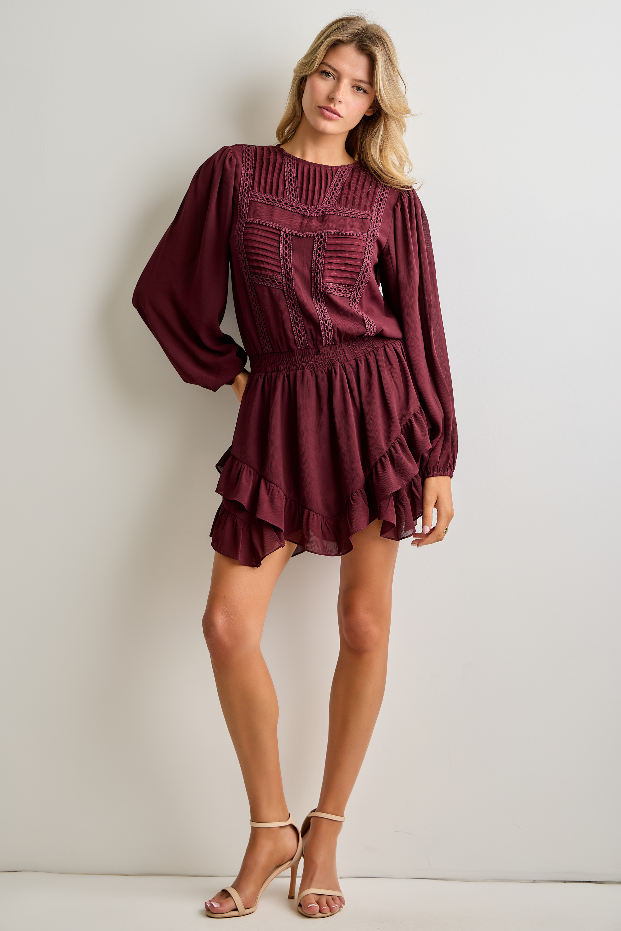 Trim Detail Long Sleeve Romper