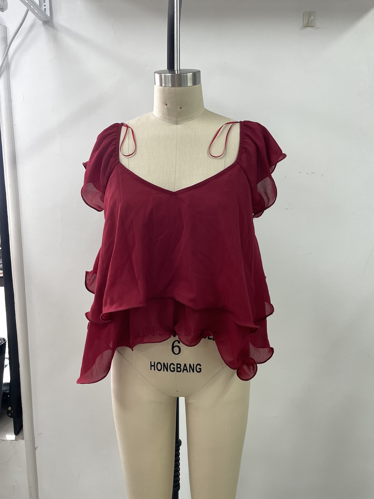 Ruffled Back Tie Top