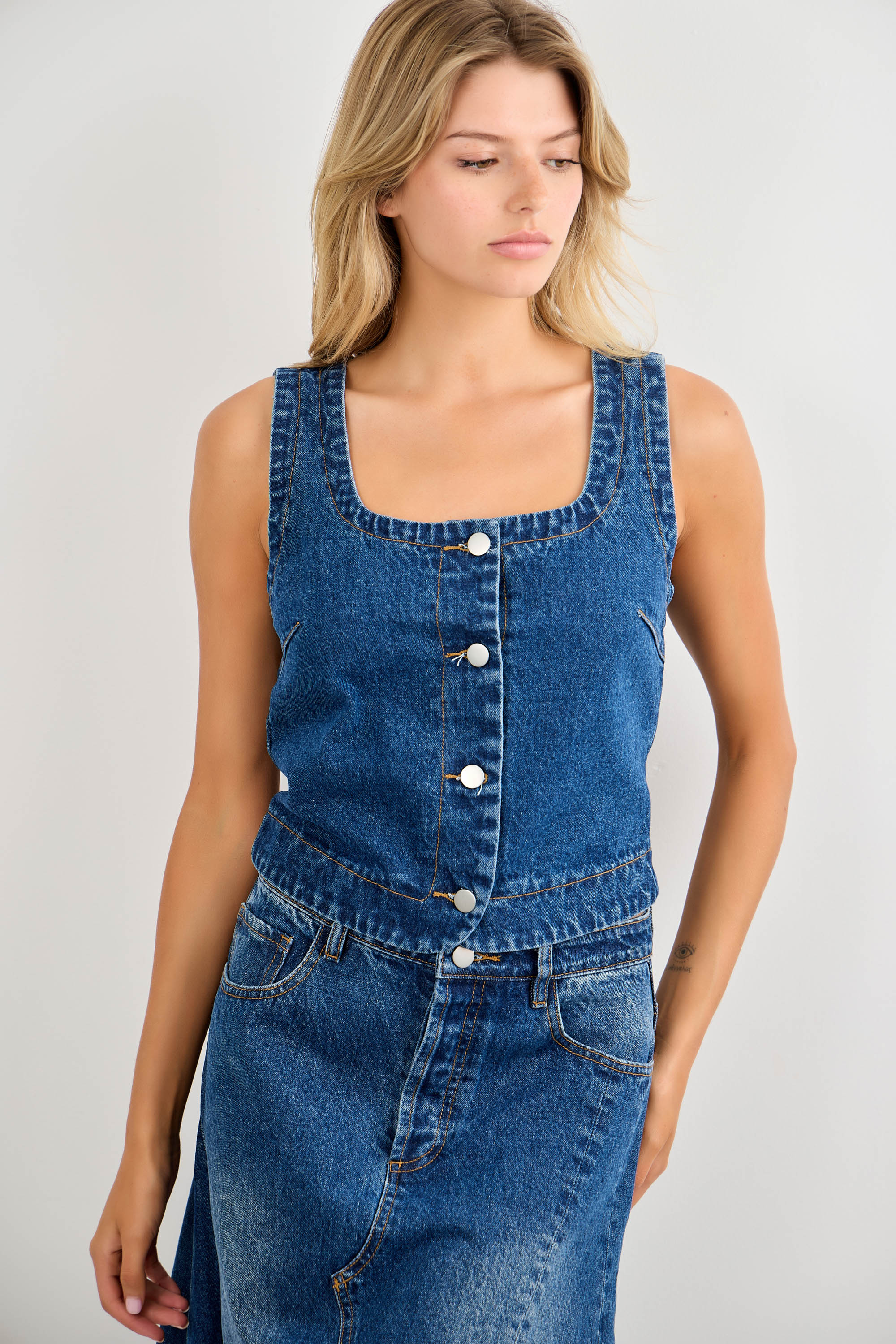 Denim Sleeveless Top