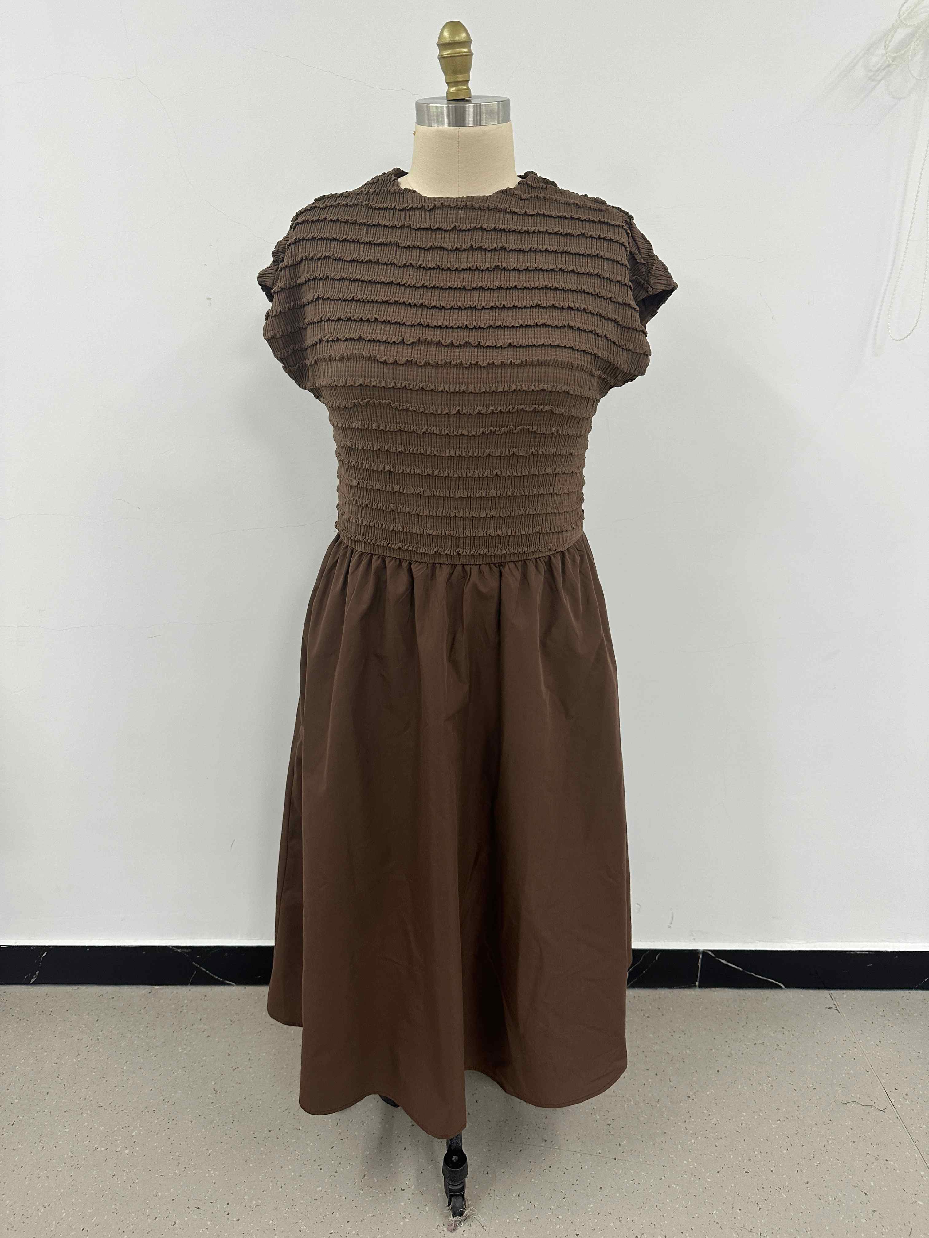 Plus Size Shirred Top Maxi Dress