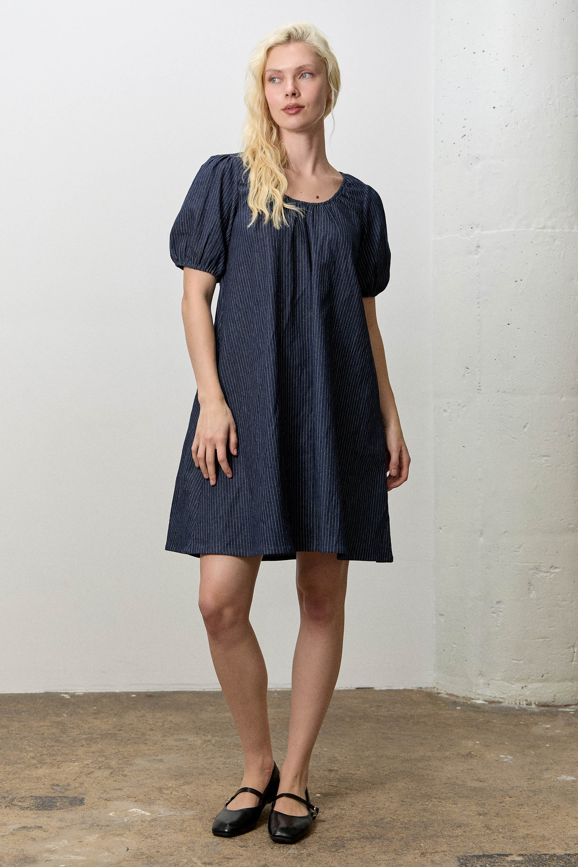 Striped Short Sleeve Dress