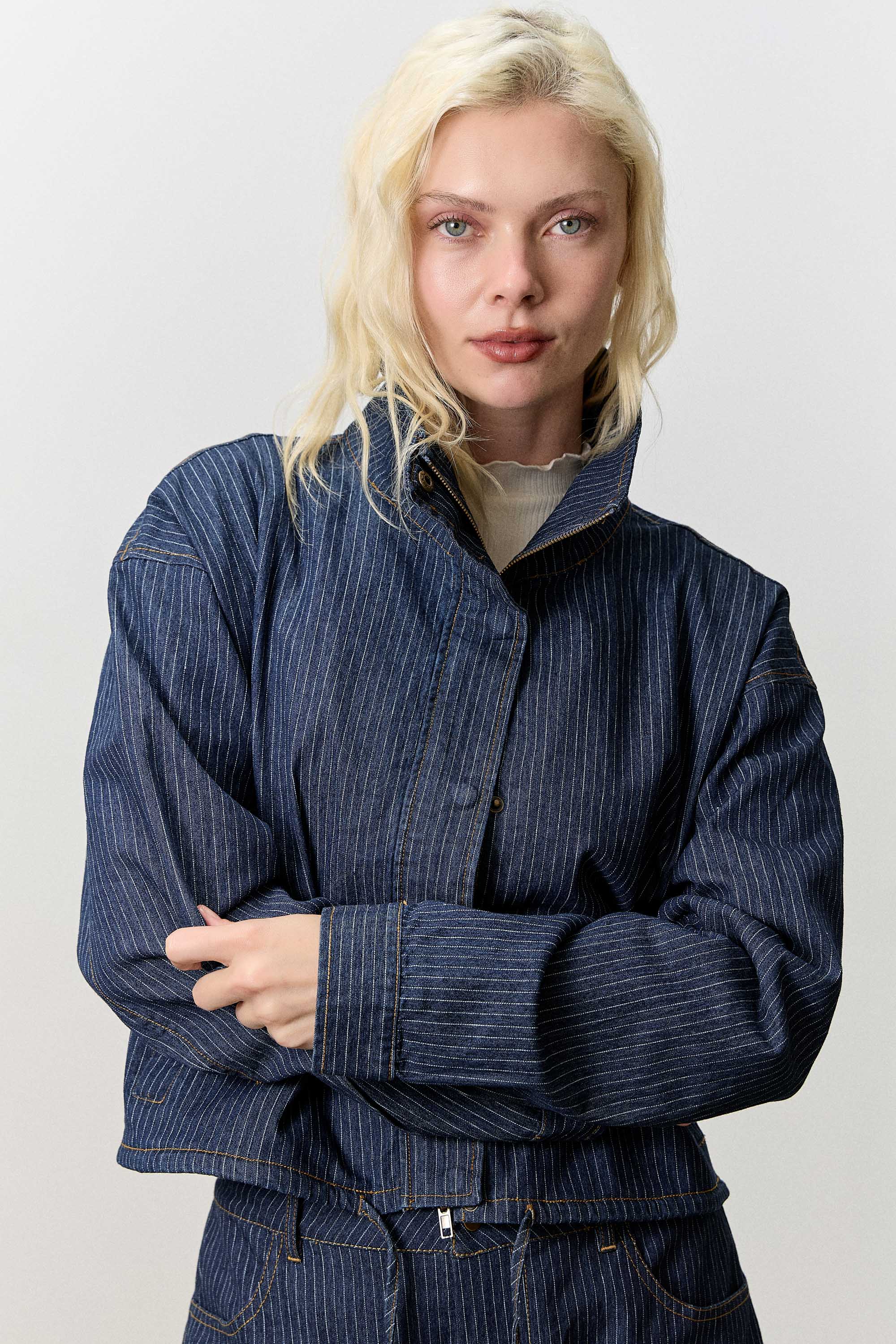 Striped Button Up Jacket