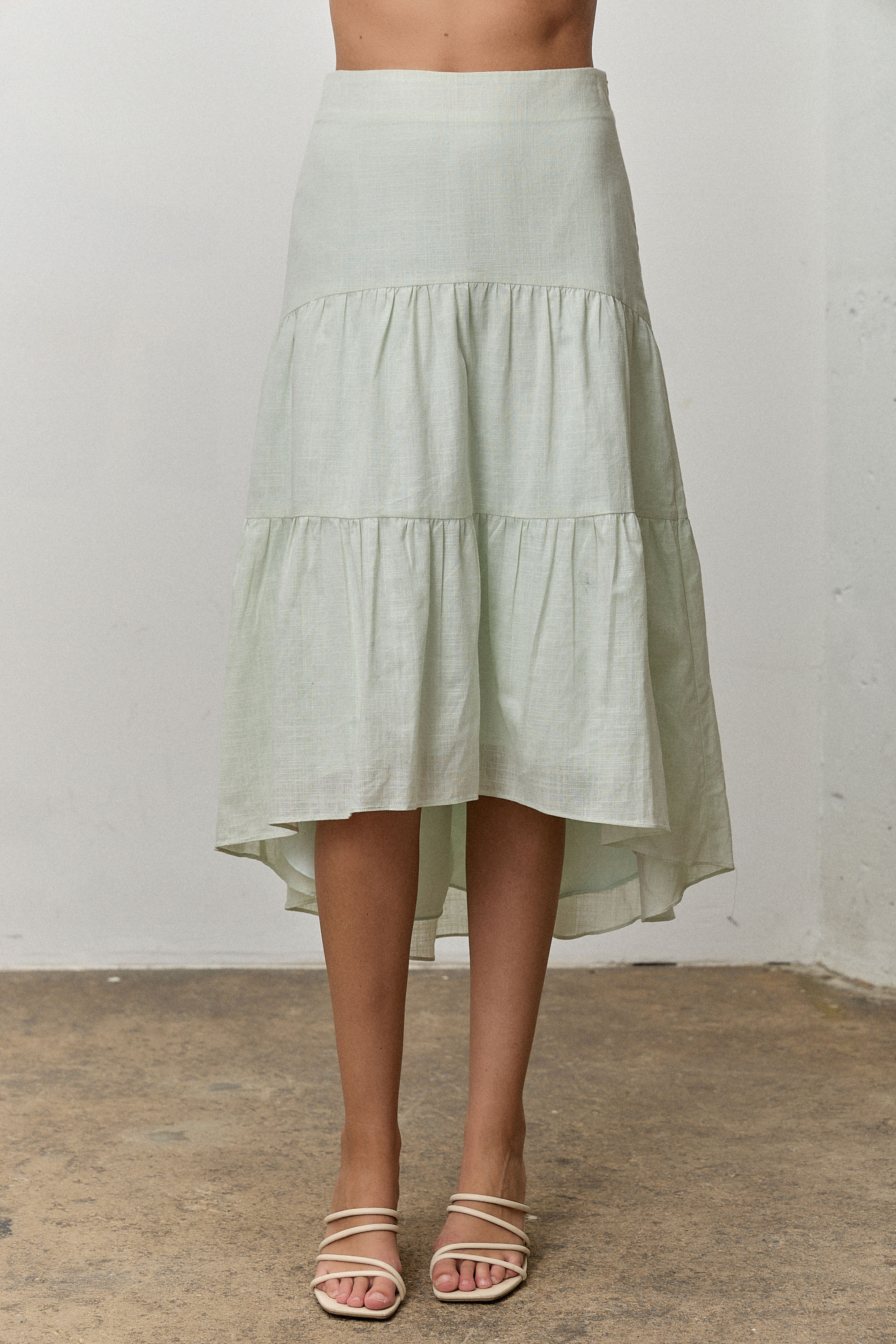 Tiered Midi Skirt