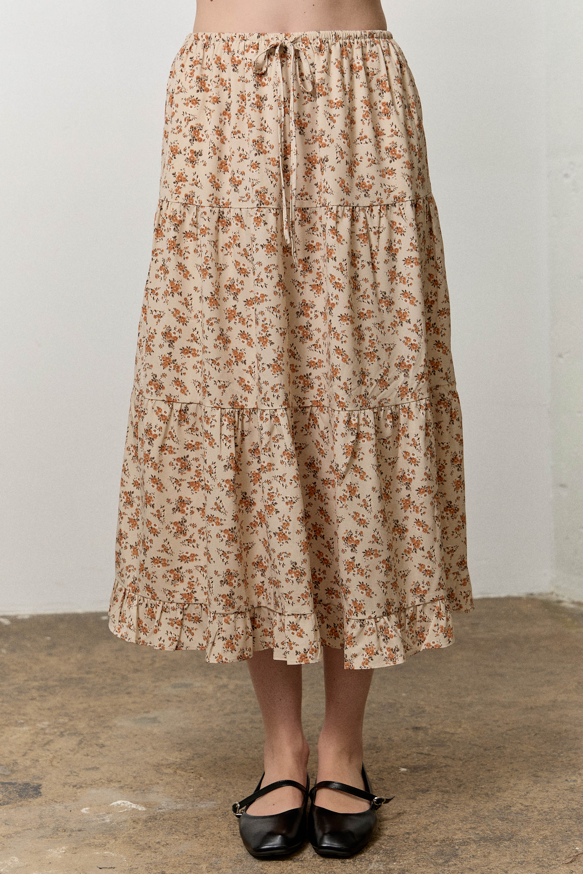 Floral Print Midi Skirt