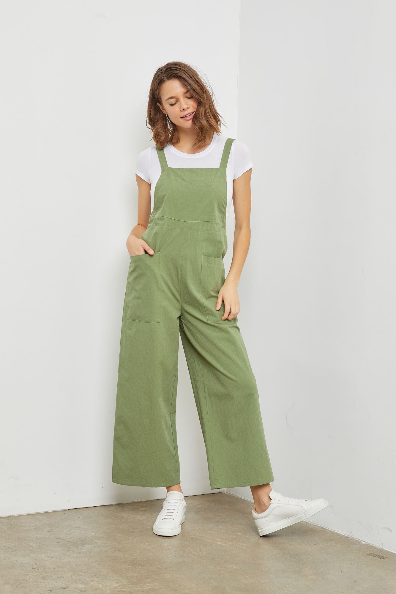 Textured Wide Leg Jumpsuit