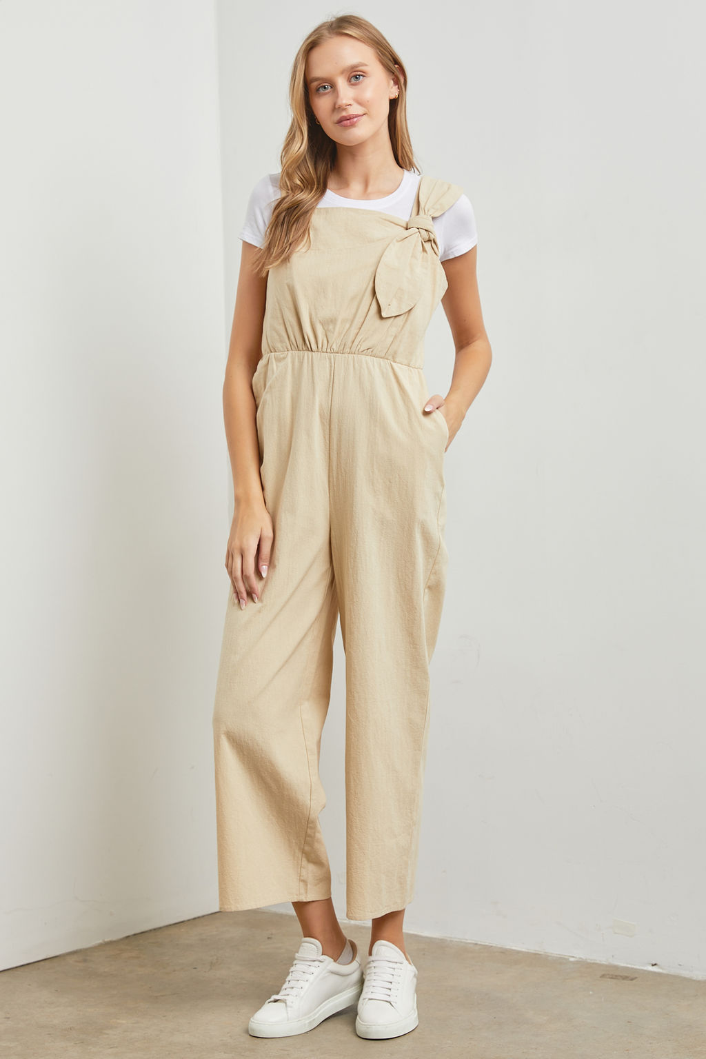 Tie Detail Square Neck Jumpsuit