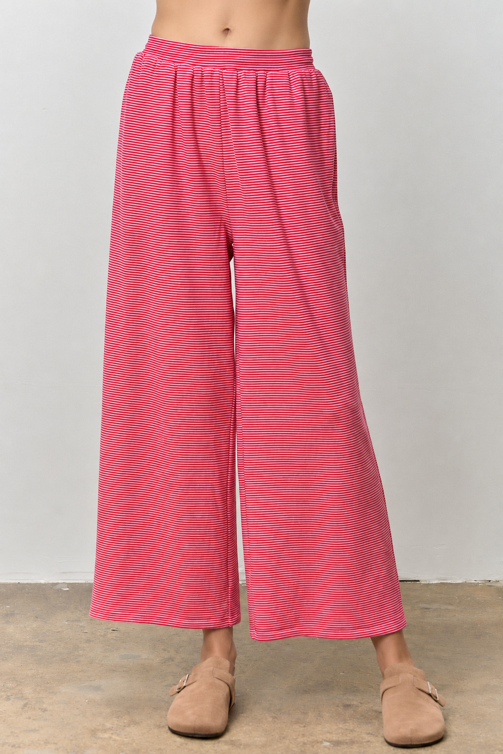 Stripe Knit Drawstring Pants