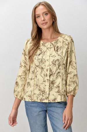 Floral Print Puff Sleeve Top