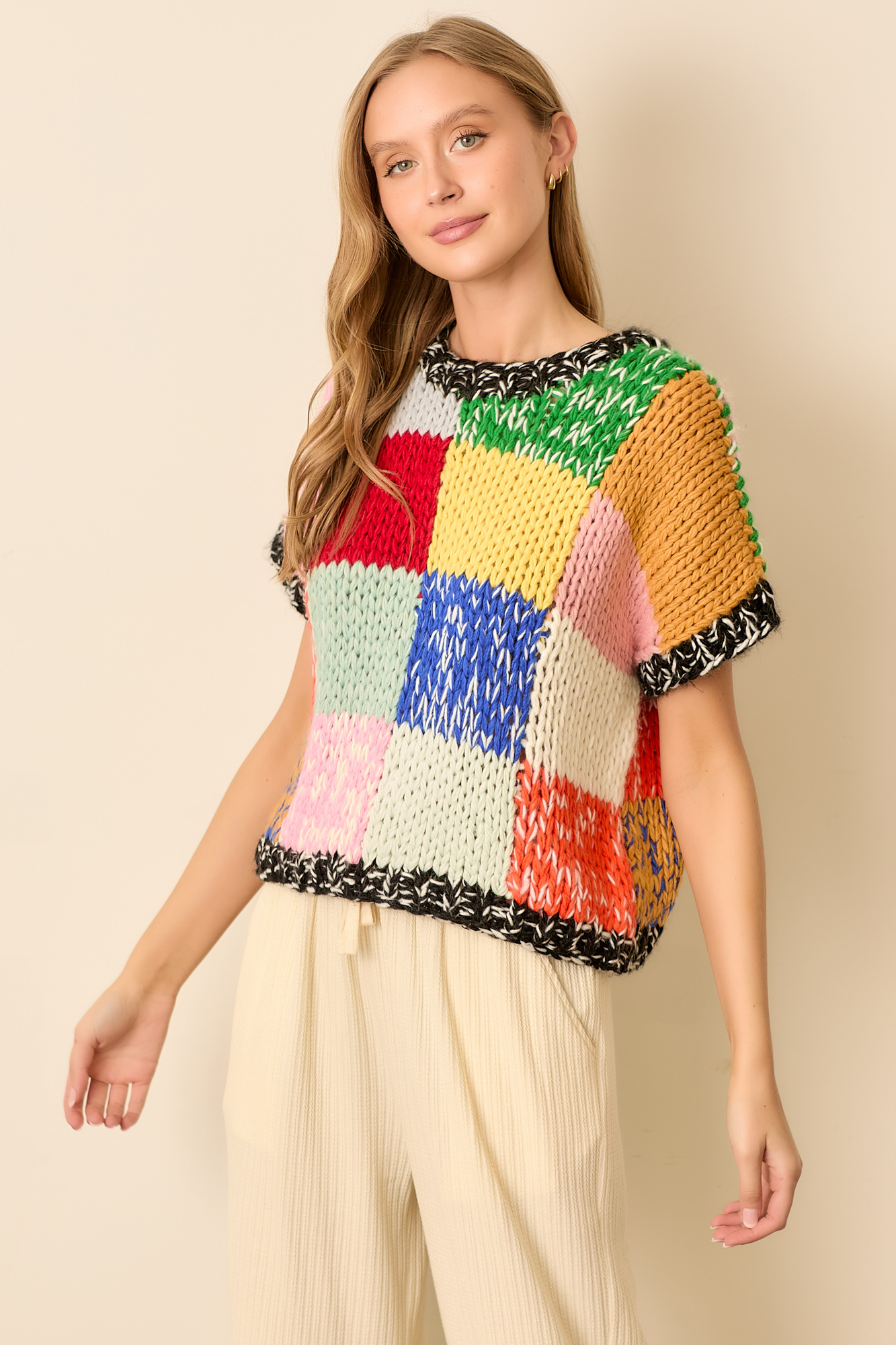 Multi Color Knit Vest